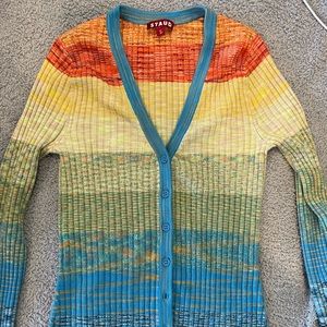 Staud ribbed cardigan. Never worn. S